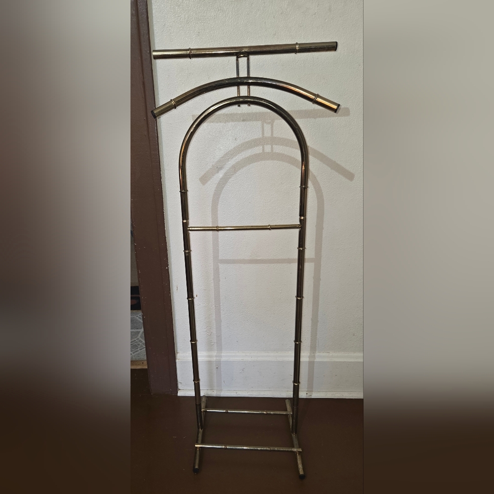 Vintage Brass Faux Bamboo Style Suit Valet